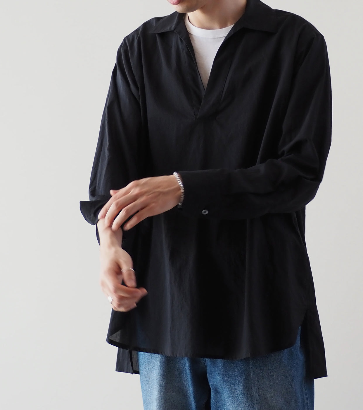 MAATEE＆SONS プル オーバー シャツ , Black – Navyblue