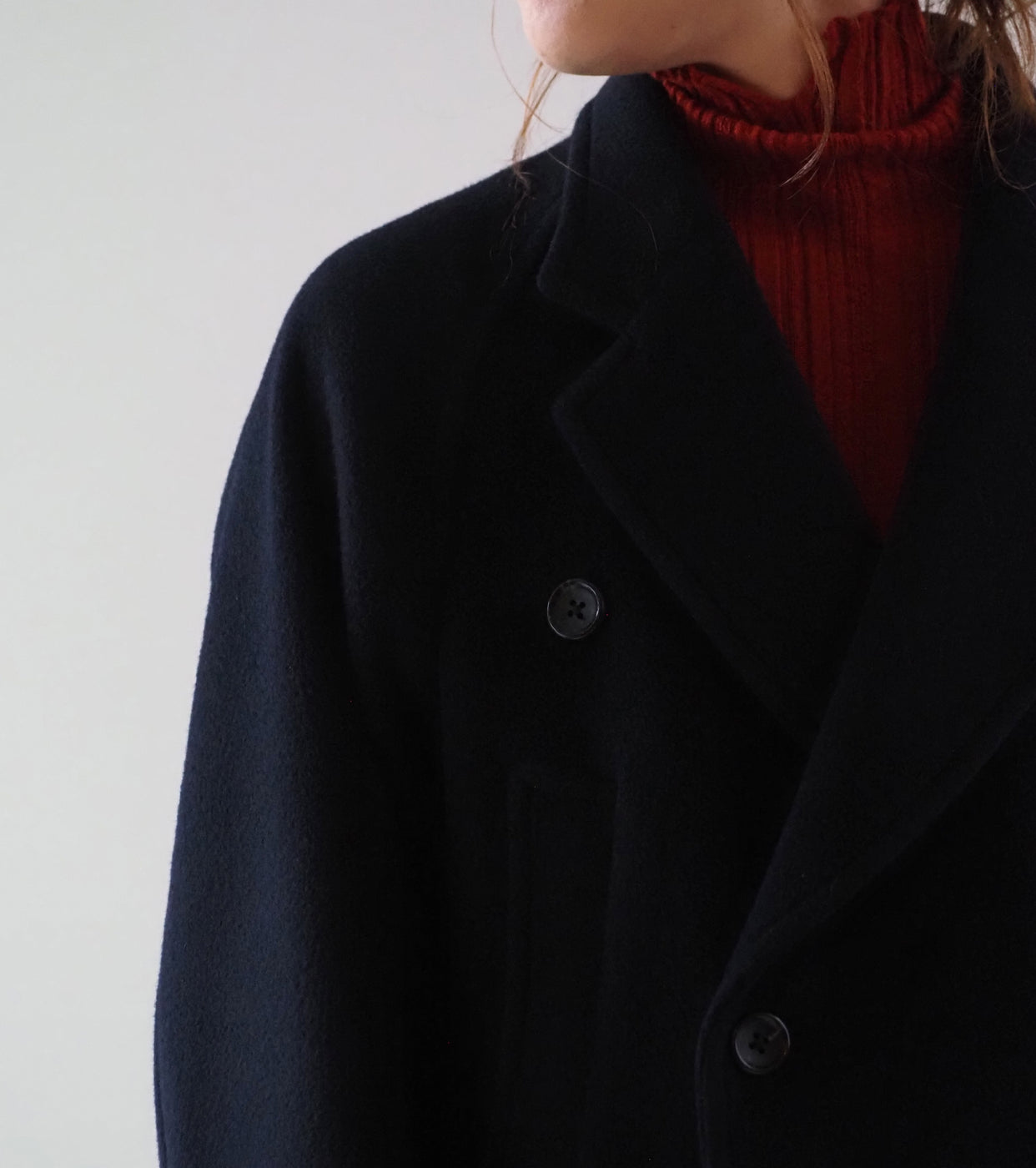 blurhms ウィメンズ ウール ビーバー ダブル ブレスト コート, Black