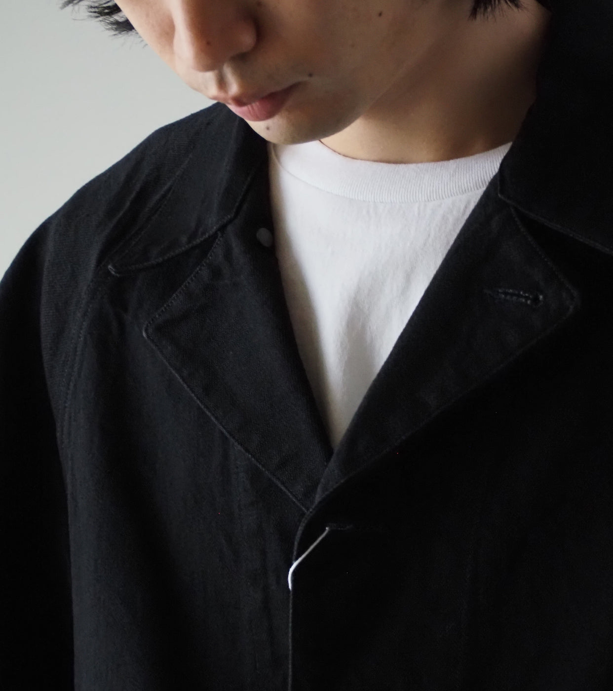 COMOLI Black Denim Work Jacket, Black – Navyblue