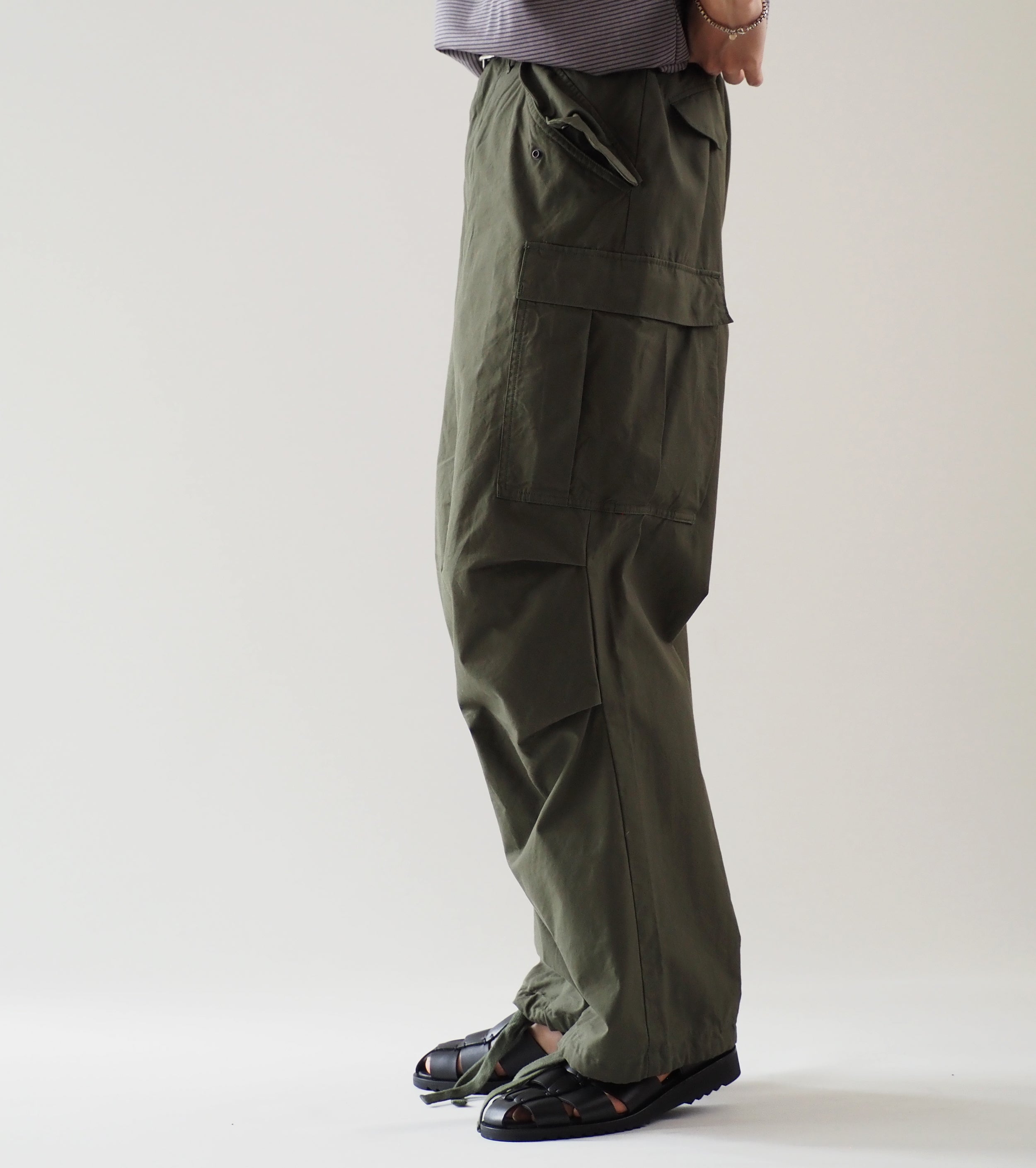 YAECA Like Wear M51 フィールドパンツ , Olive （Poplin） – Navyblue
