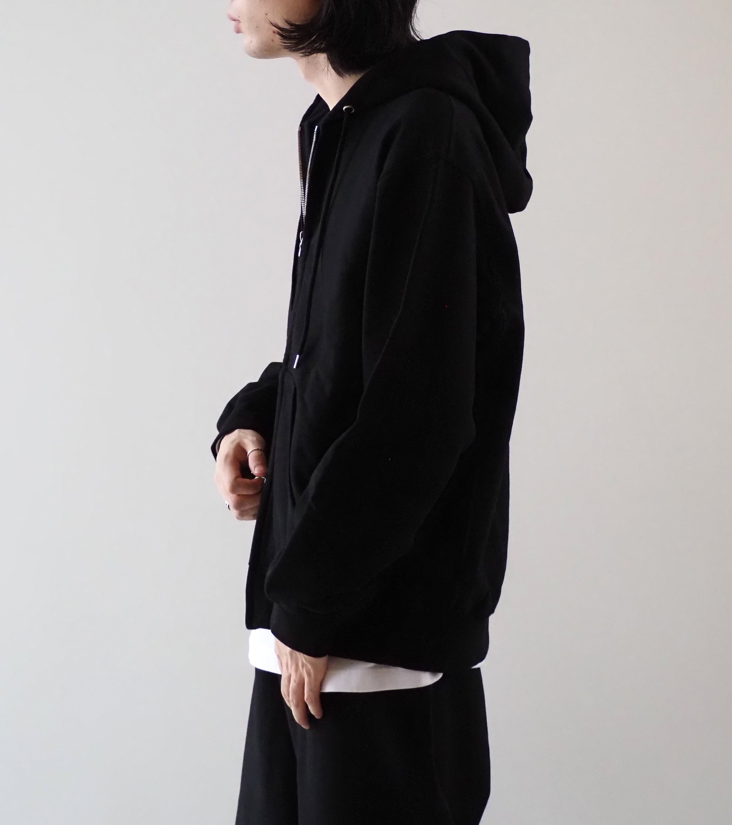 blurhms ROOTSTOCK Soft&Hard Sweat Hoodie ZIP , Black – Navyblue