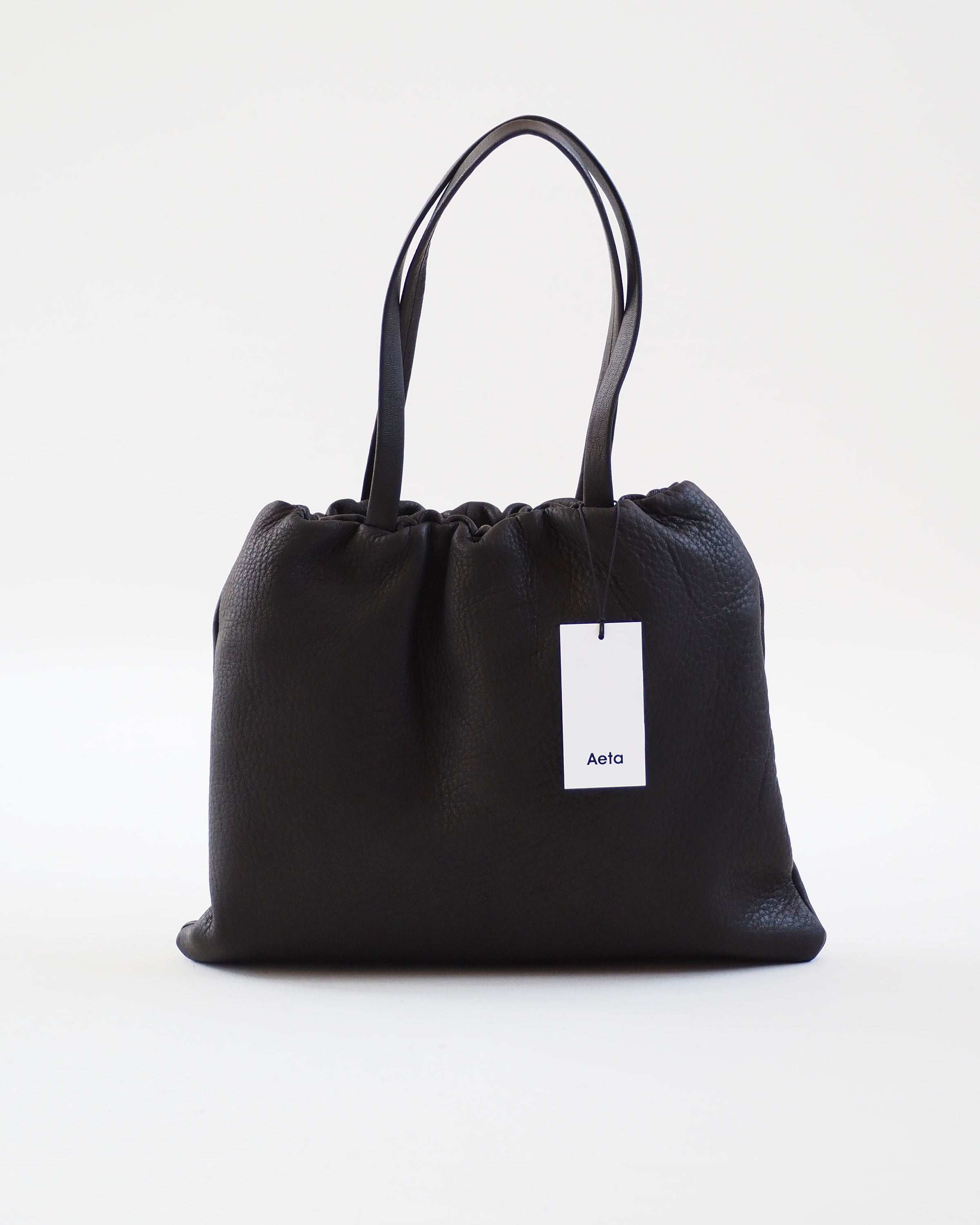 Aeta エラスティックトート：M, Black – Navyblue