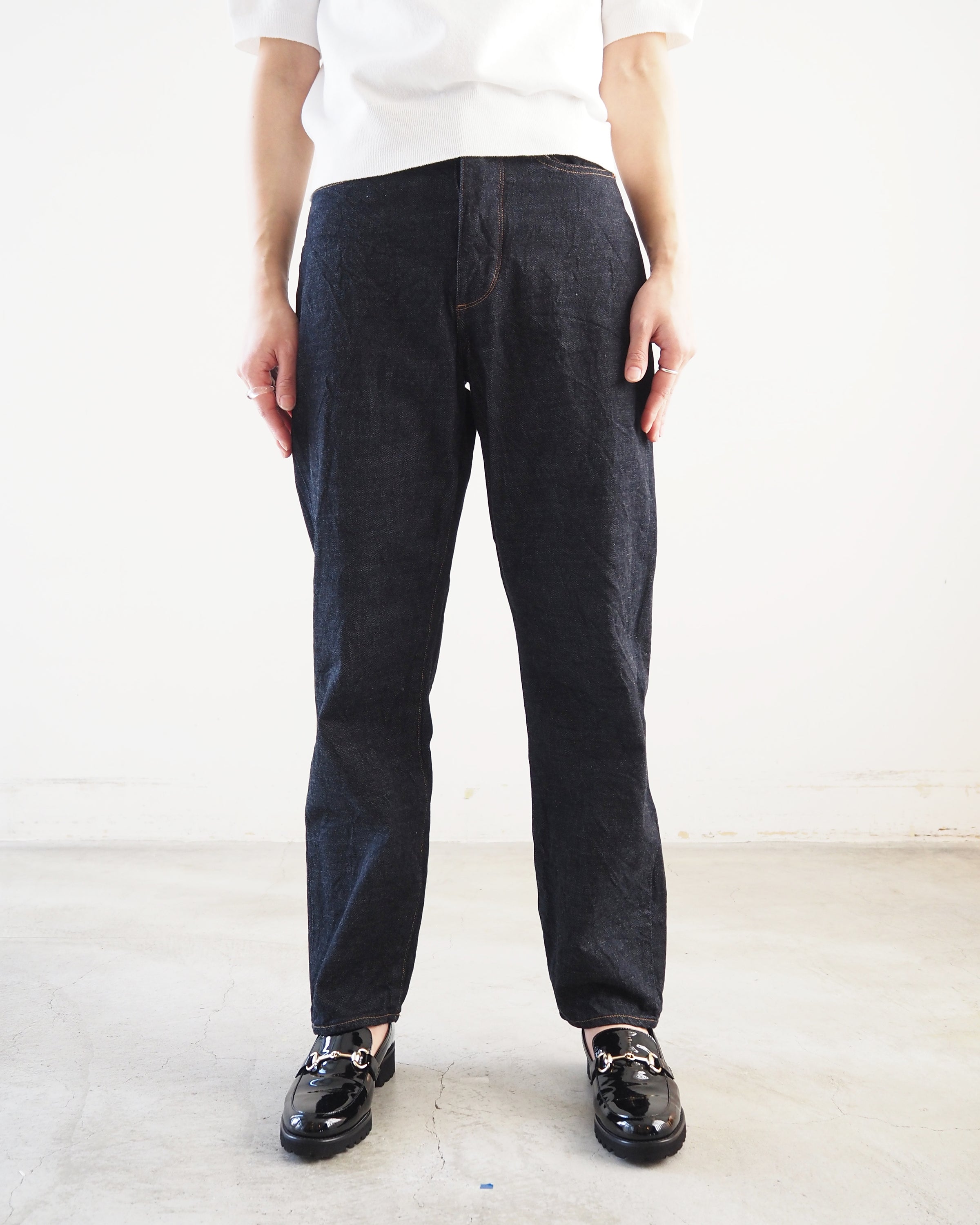 12.9オンス セルヴィチ デニム パンツ スタンダード, Indigo – Navyblue