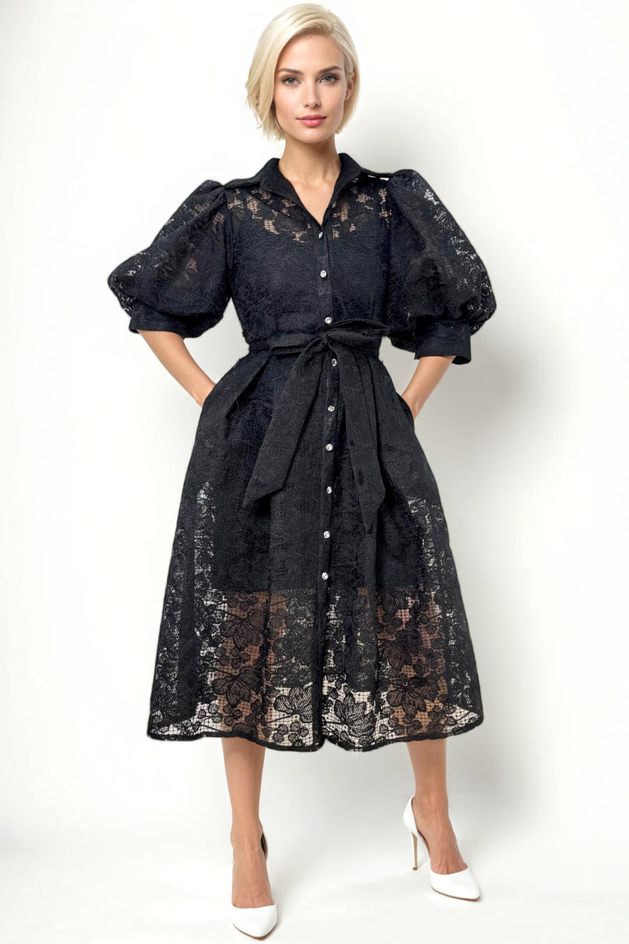 W515215 LACE DRESS – N by Nancy