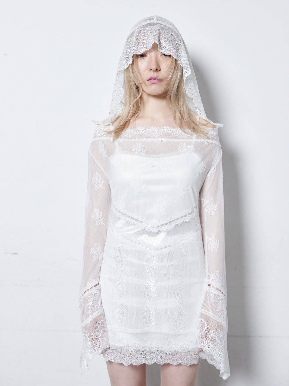 Last1】Veil Off-shoulder Dress(White) – neith.onlinestore