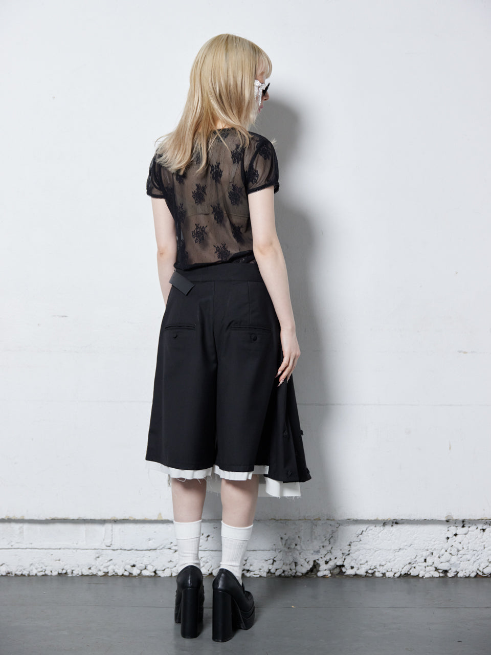 Rose Pleats Skirt Pants(Black) – neith.onlinestore