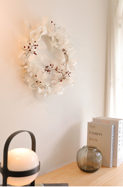 ルナリアリース - クリスマス リース ホワイトリース 白 ドライ