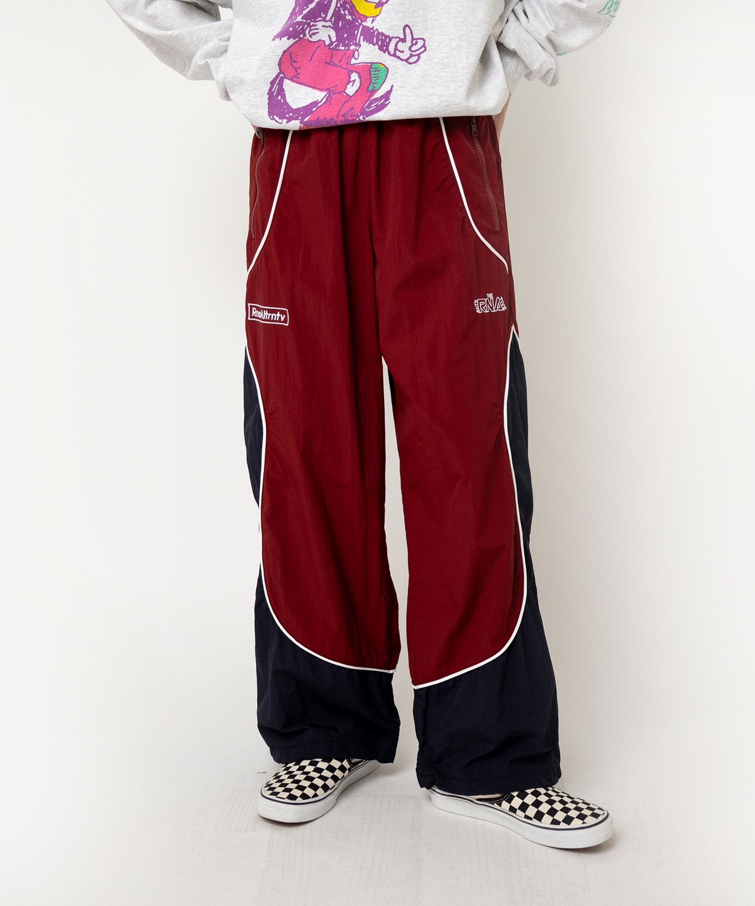 R4382 バイカラートラックパンツ(M ブラック/グレー): パンツ - RNA