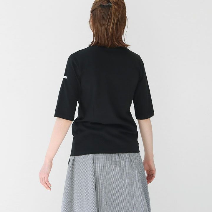 ORCIVAL(オーシバル) コットン ボートネック5分袖Tシャツ(OR-C0136BFJ