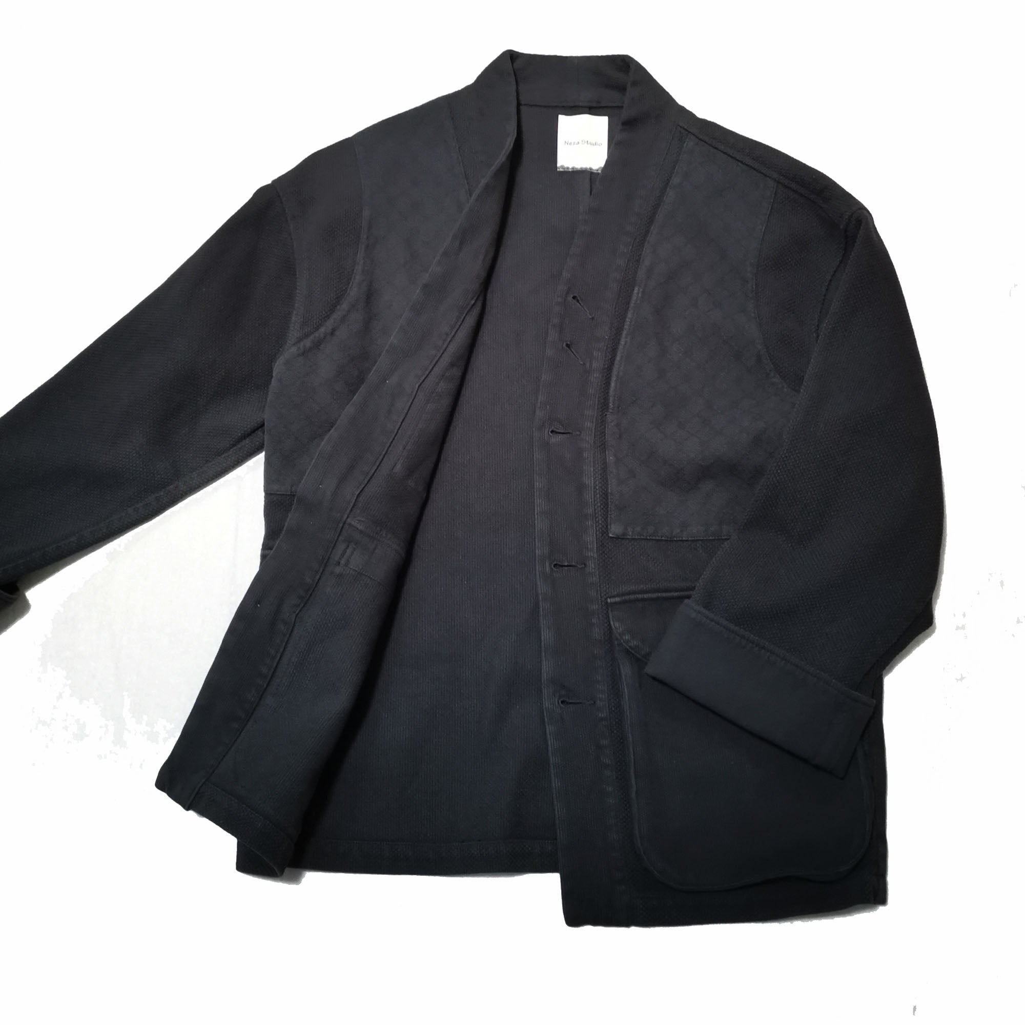Washed Black Kimono Kendo Fabric Heavy duty sashiko Jacket Kimono