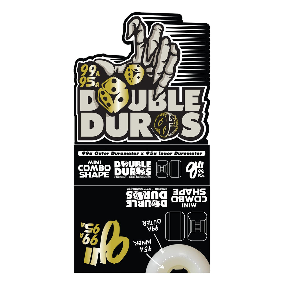 58mm / 99-95A Mini Combo White Black | Double Duro | OJ Skateboard