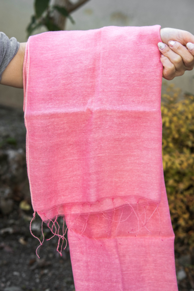 日本茜染めシルクストール・シルク混ストール・綿ストールスラブガーゼ