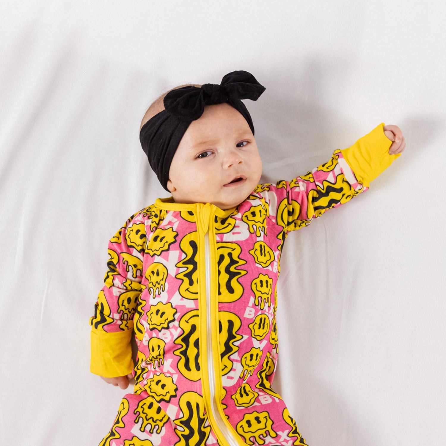 TRIPPY SMILES PINK BAMBOO ZIPPY – NIXX BABY