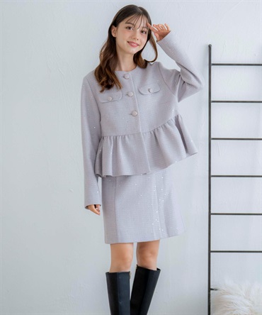 スパンコールツイードミニスカート | タイトスカート | NOELA OFFICIAL