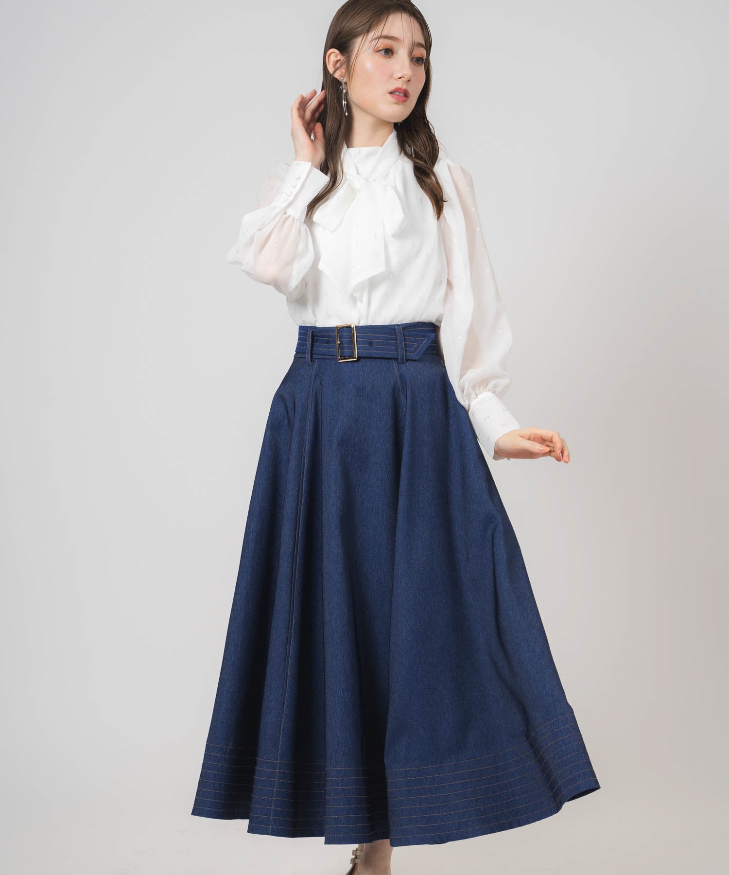 ステッチデニムフレアスカート | フレアスカート | NOELA OFFICIAL WEB