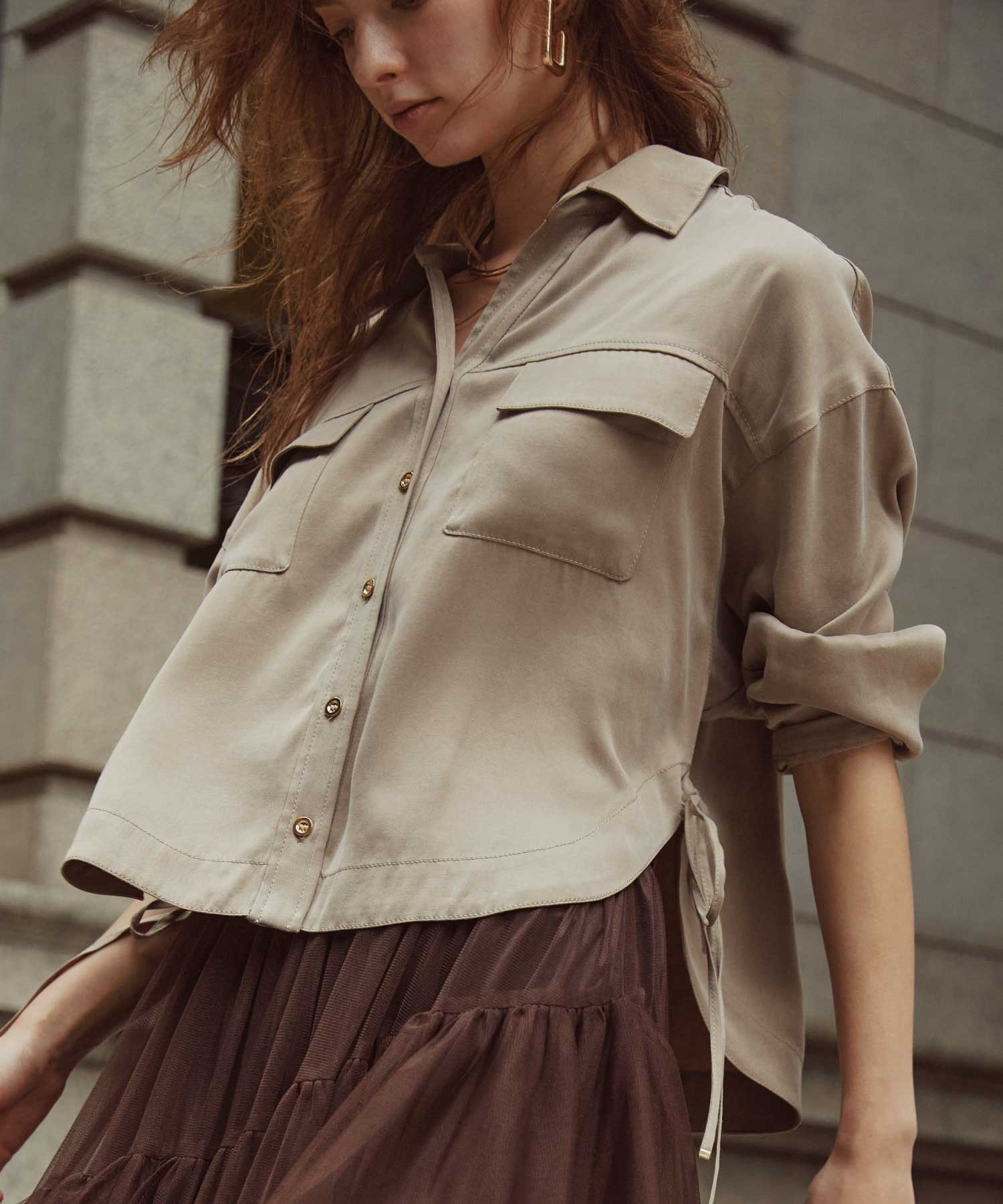 サイドリボンサテンシャツ | シャツ・ブラウス | NOELA OFFICIAL WEB STORE