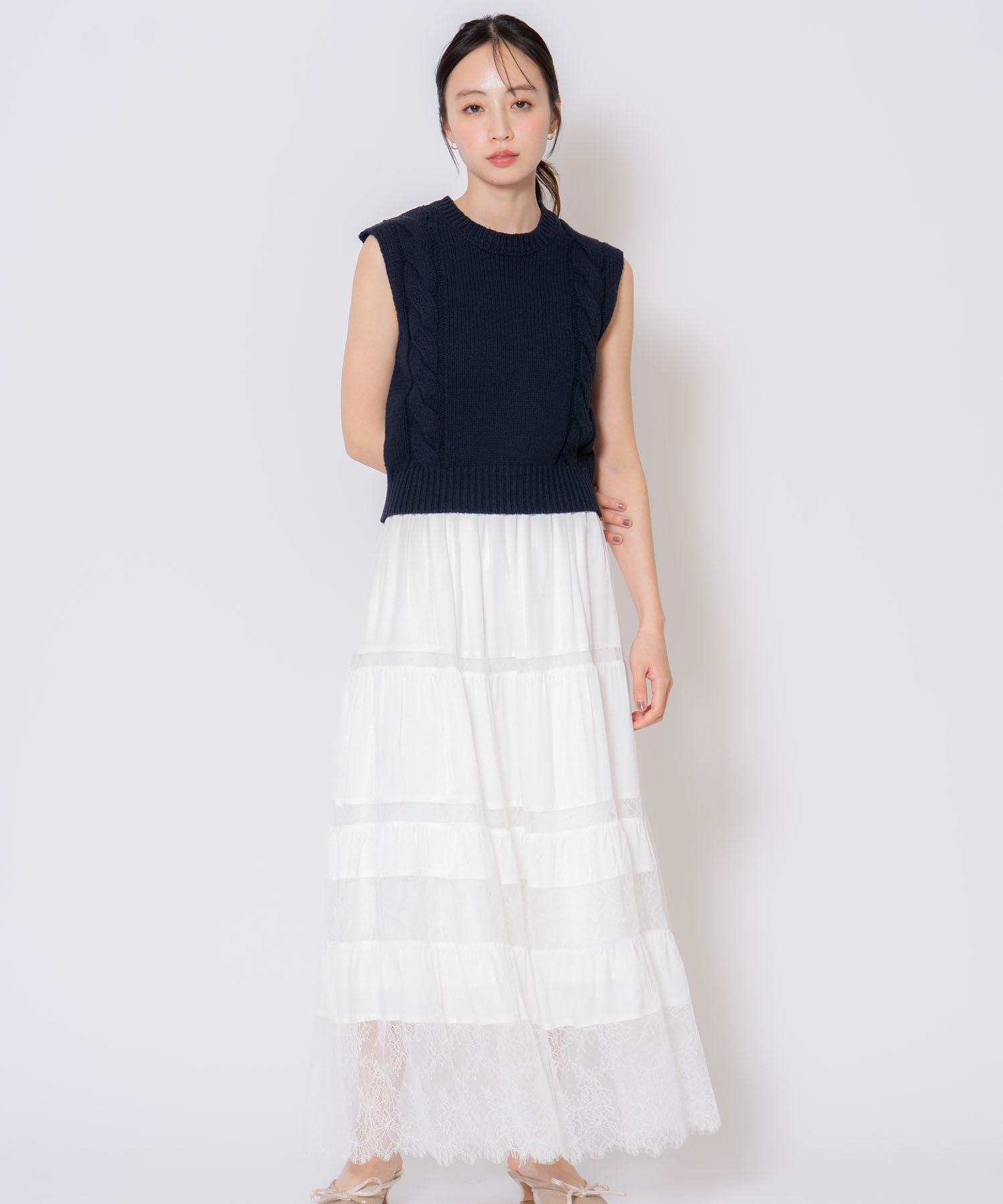 レース切り替えスカート | フレアスカート | NOELA OFFICIAL WEB STORE