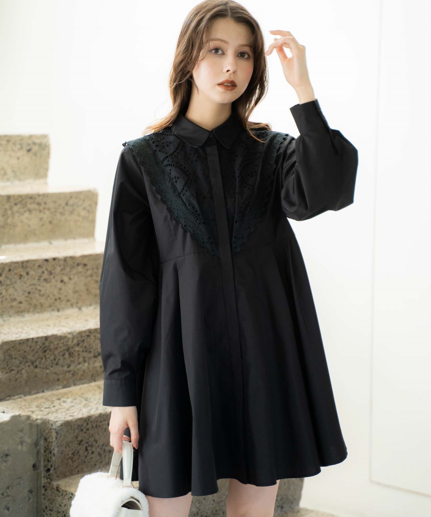 エンブロイダリーミニシャツワンピース | ミニワンピース | NOELA