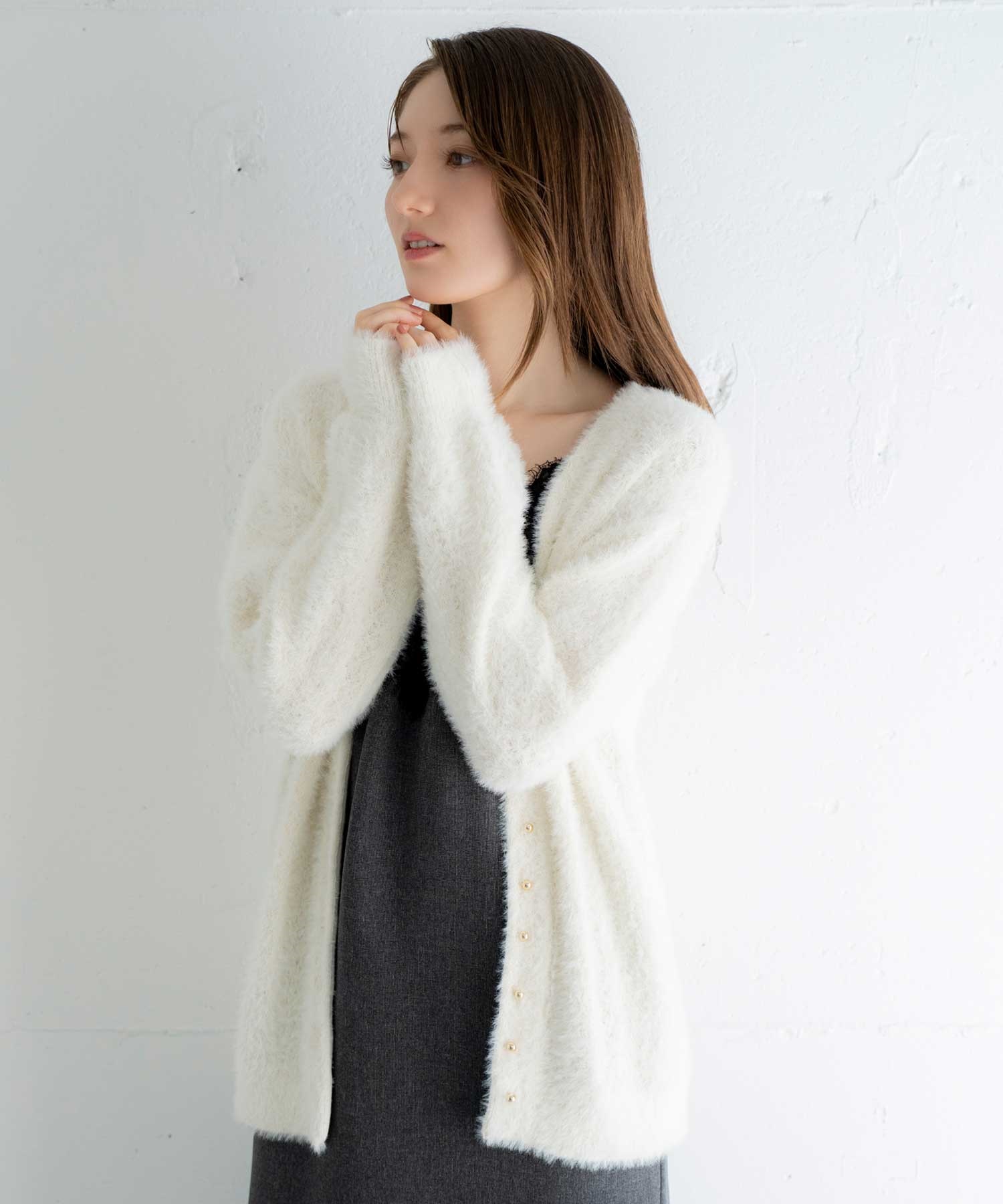 フェザーラメ柄編みカーディガン | カーディガン | NOELA OFFICIAL WEB