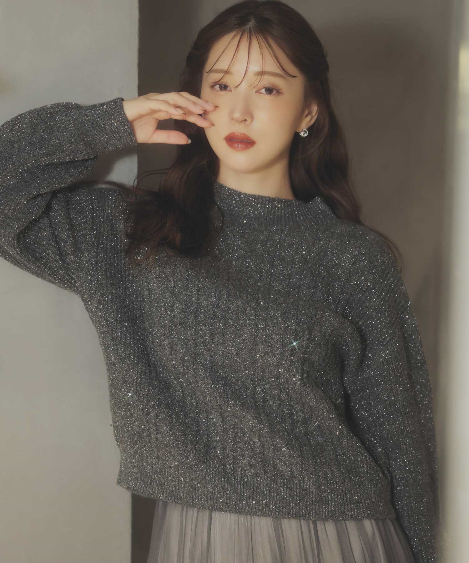 スパンコールラメケーブルニット | ニット | NOELA OFFICIAL WEB STORE