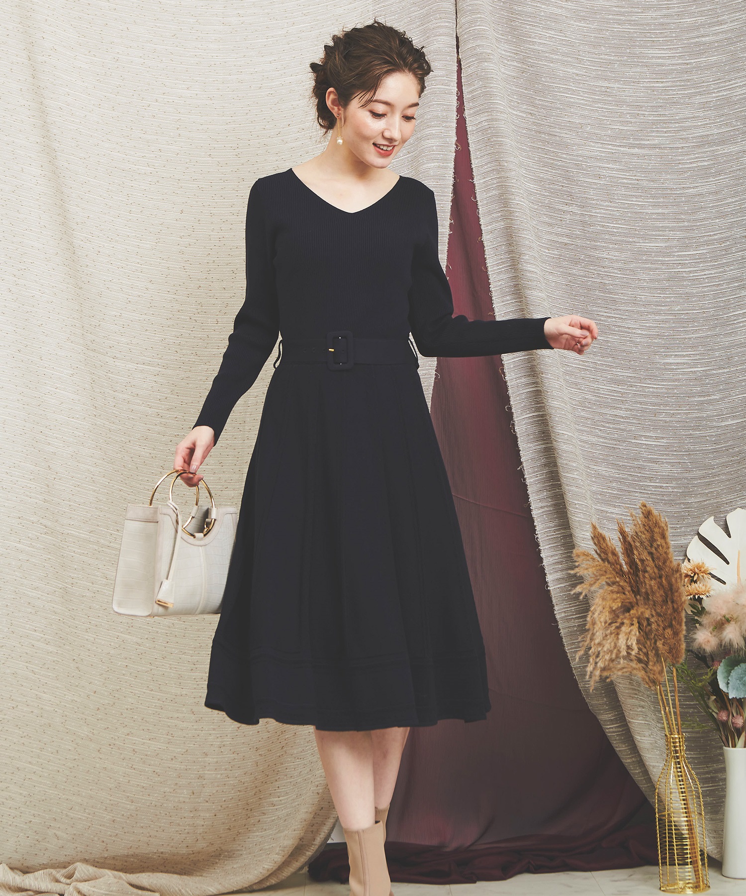 リブフレアニットワンピ | ニットワンピース | NOELA OFFICIAL WEB STORE