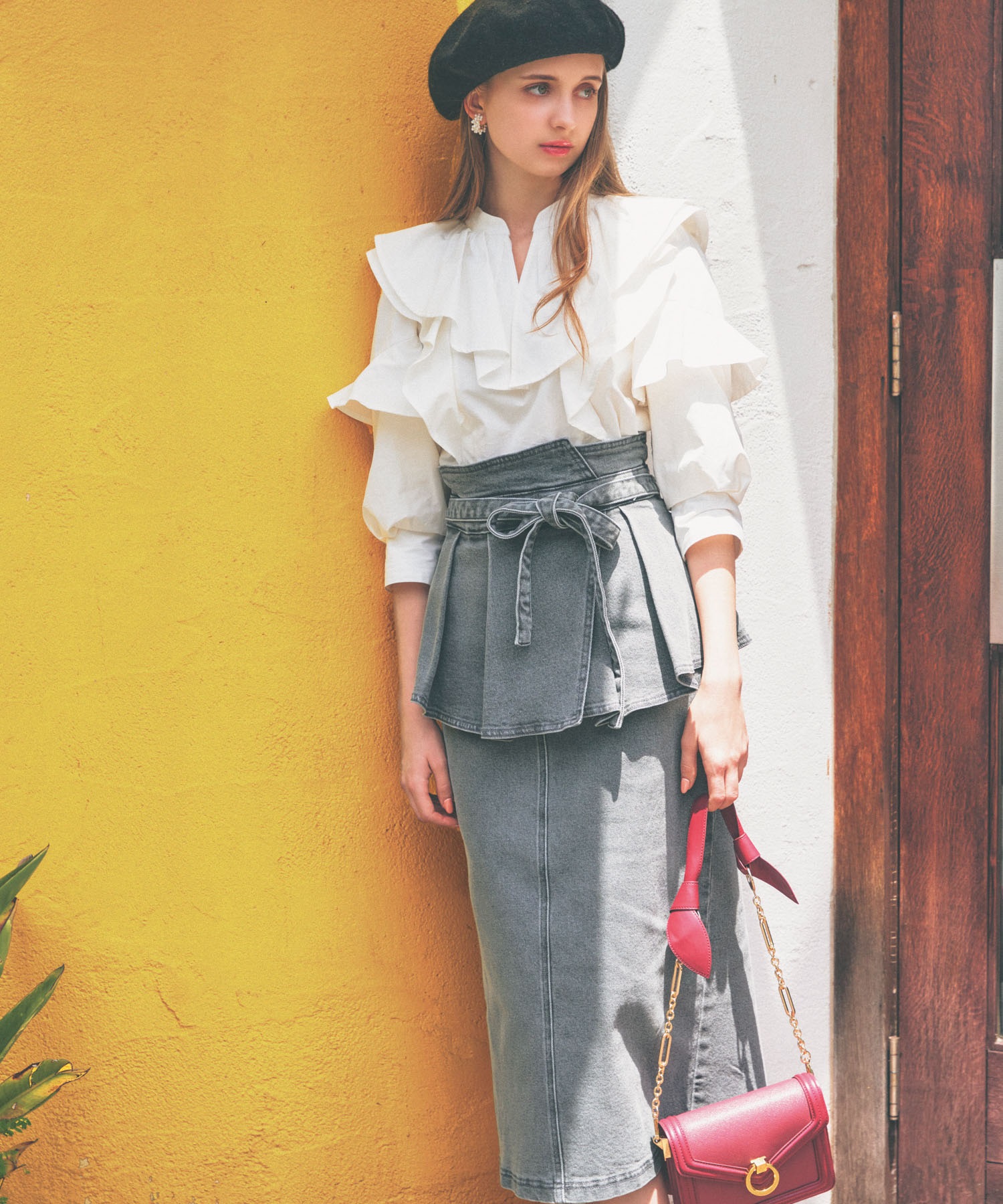 ウエストペプラムデニムスカート | タイトスカート | NOELA OFFICIAL