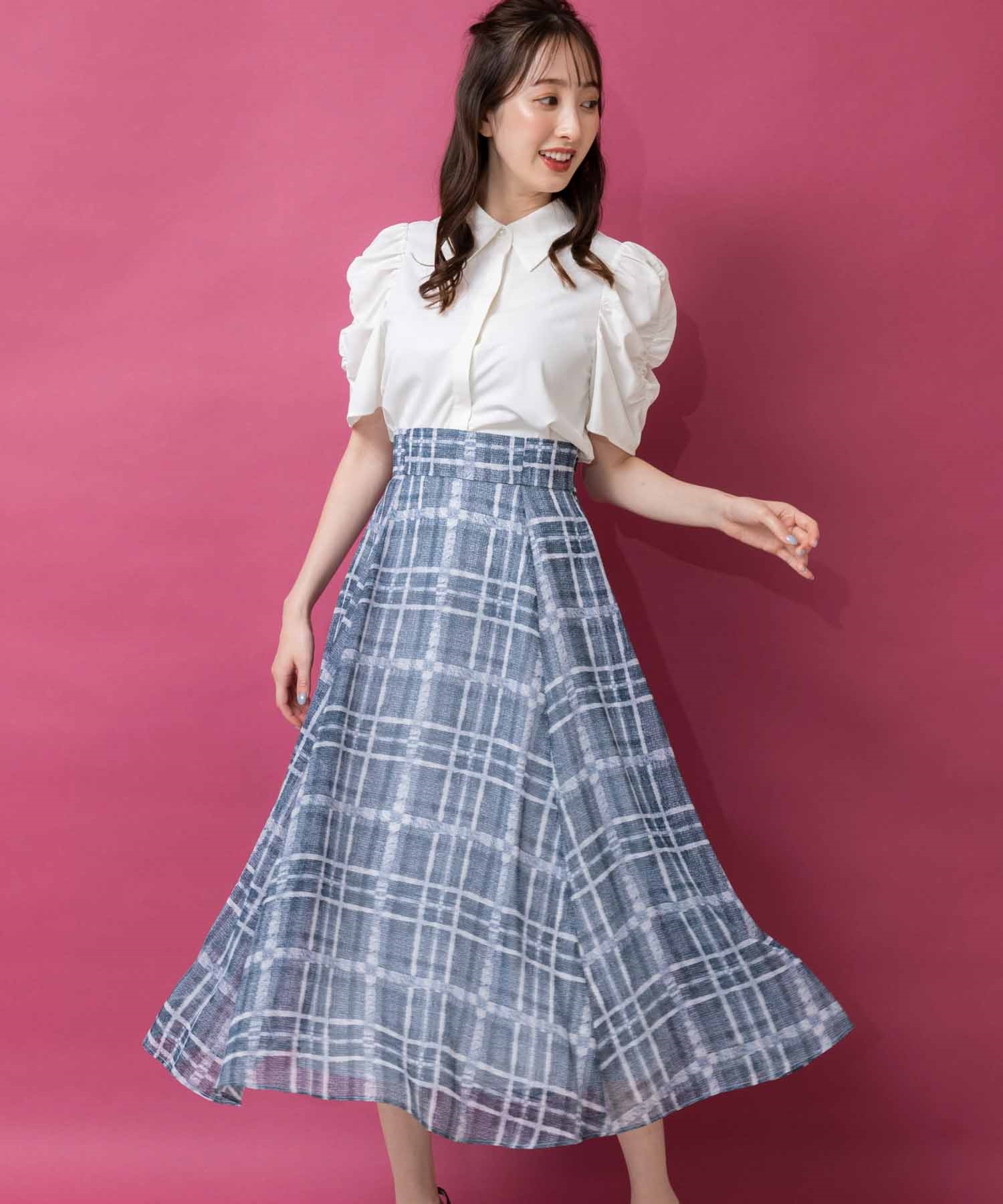 ぼかしチェック柄スカート | フレアスカート | NOELA OFFICIAL WEB STORE