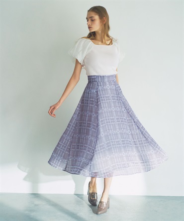 ぼかしチェック柄スカート | フレアスカート | NOELA OFFICIAL WEB STORE