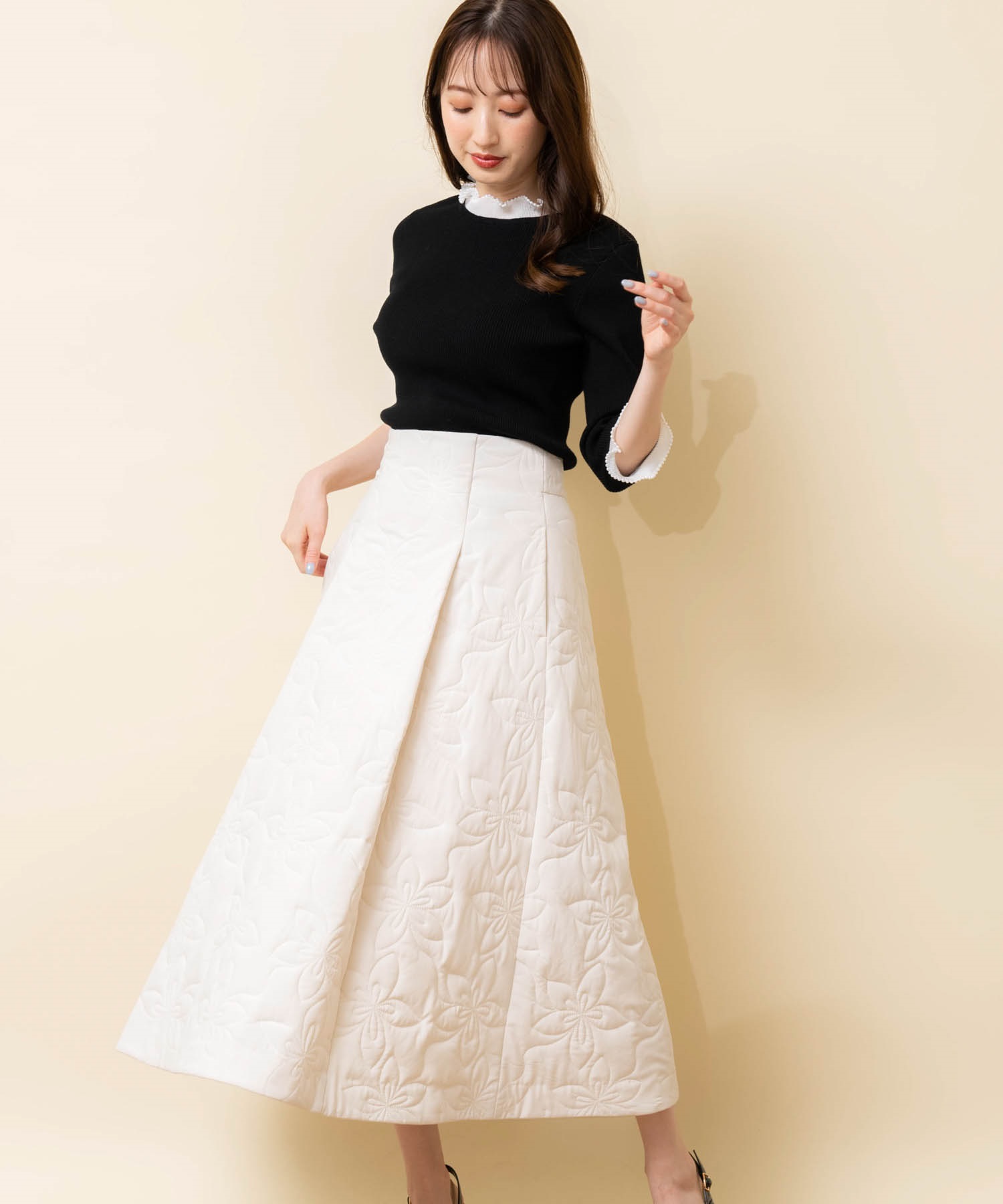 フラワーキルティングスカート | フレアスカート | NOELA OFFICIAL WEB