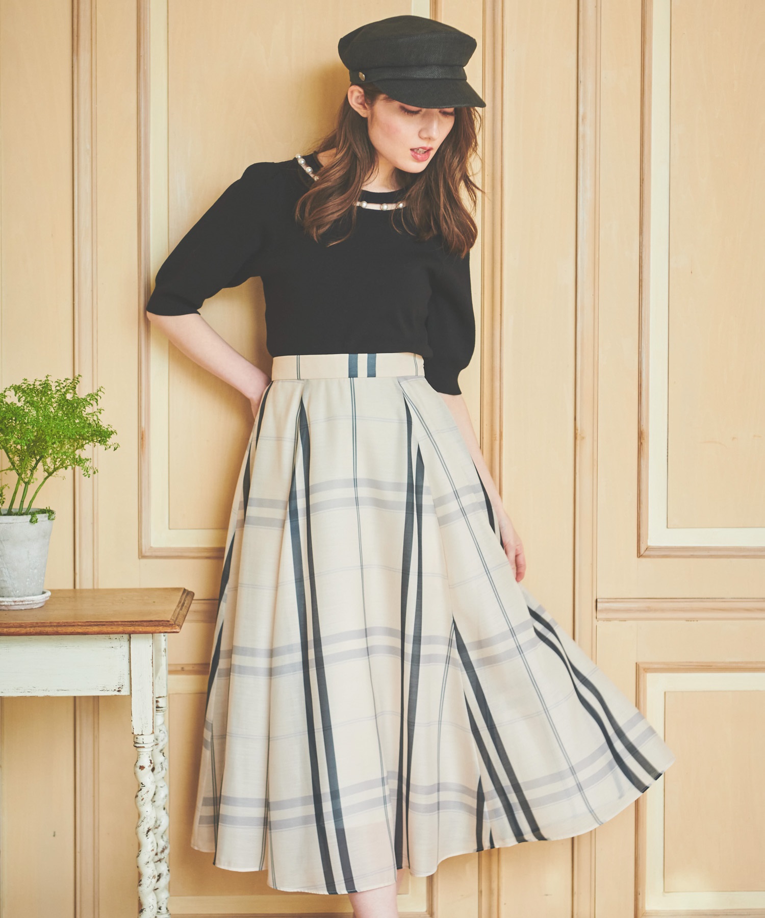 シアーチェックスカート | フレアスカート | NOELA OFFICIAL WEB STORE