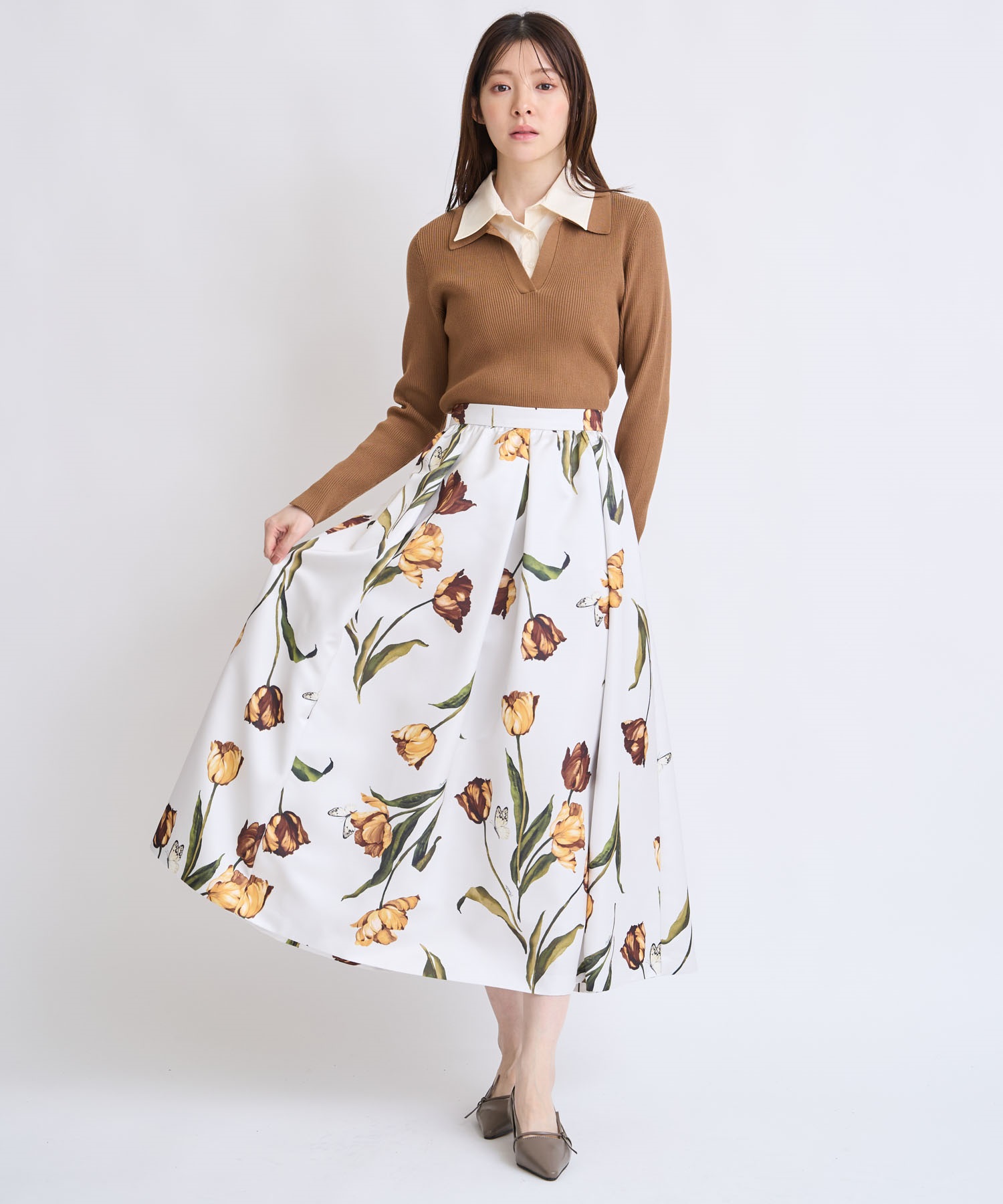 チューリッププリントフレアスカート | フレアスカート | NOELA