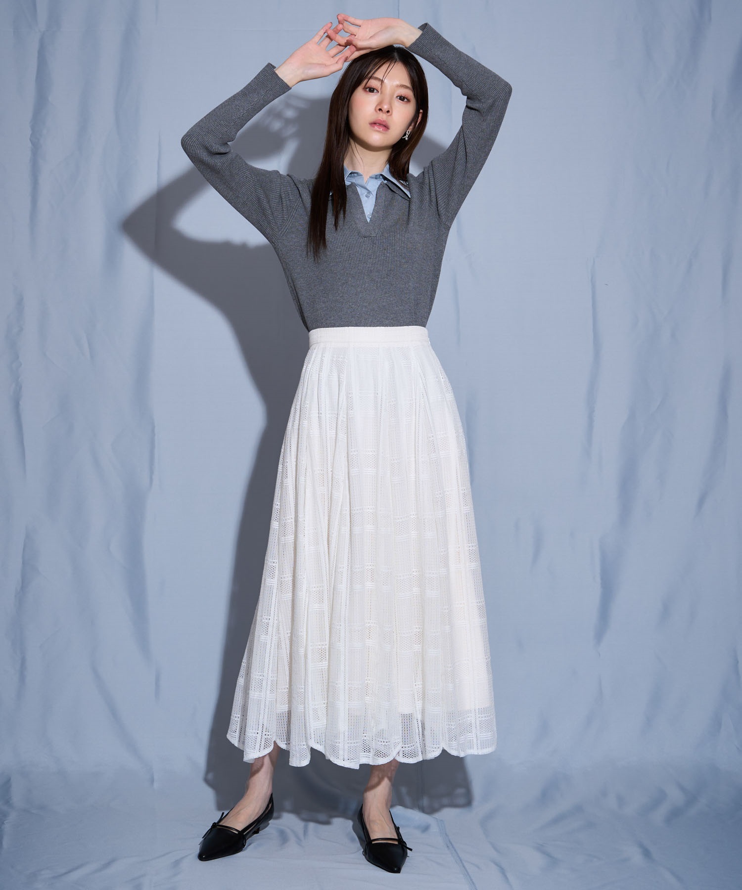 チェックレースイレヘムスカート | フレアスカート | NOELA OFFICIAL