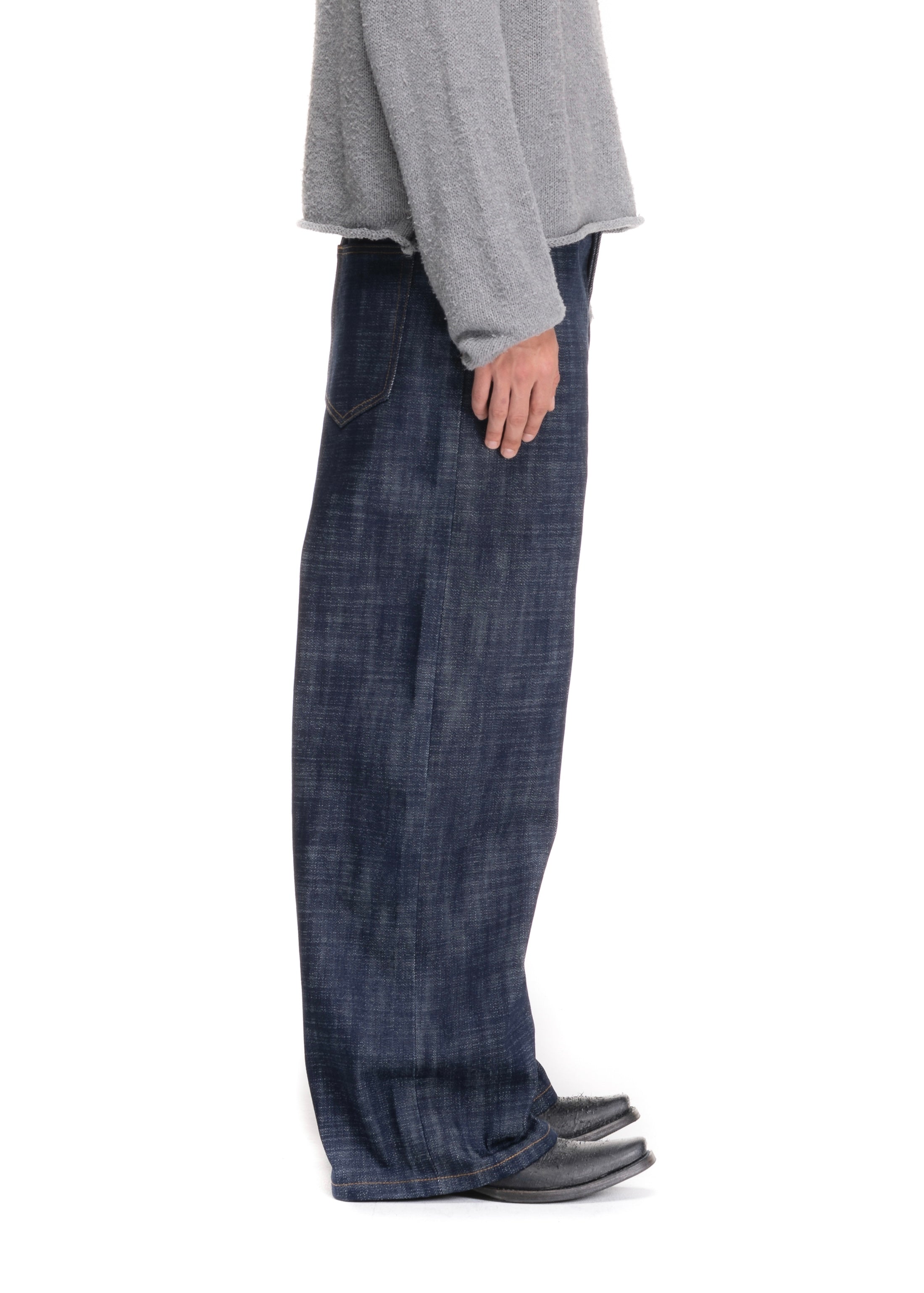 RAW DENIM JAPANESE LOOSE FIT HEAVY STRUCTURED BLUE – NO/FAITH STUDIOS