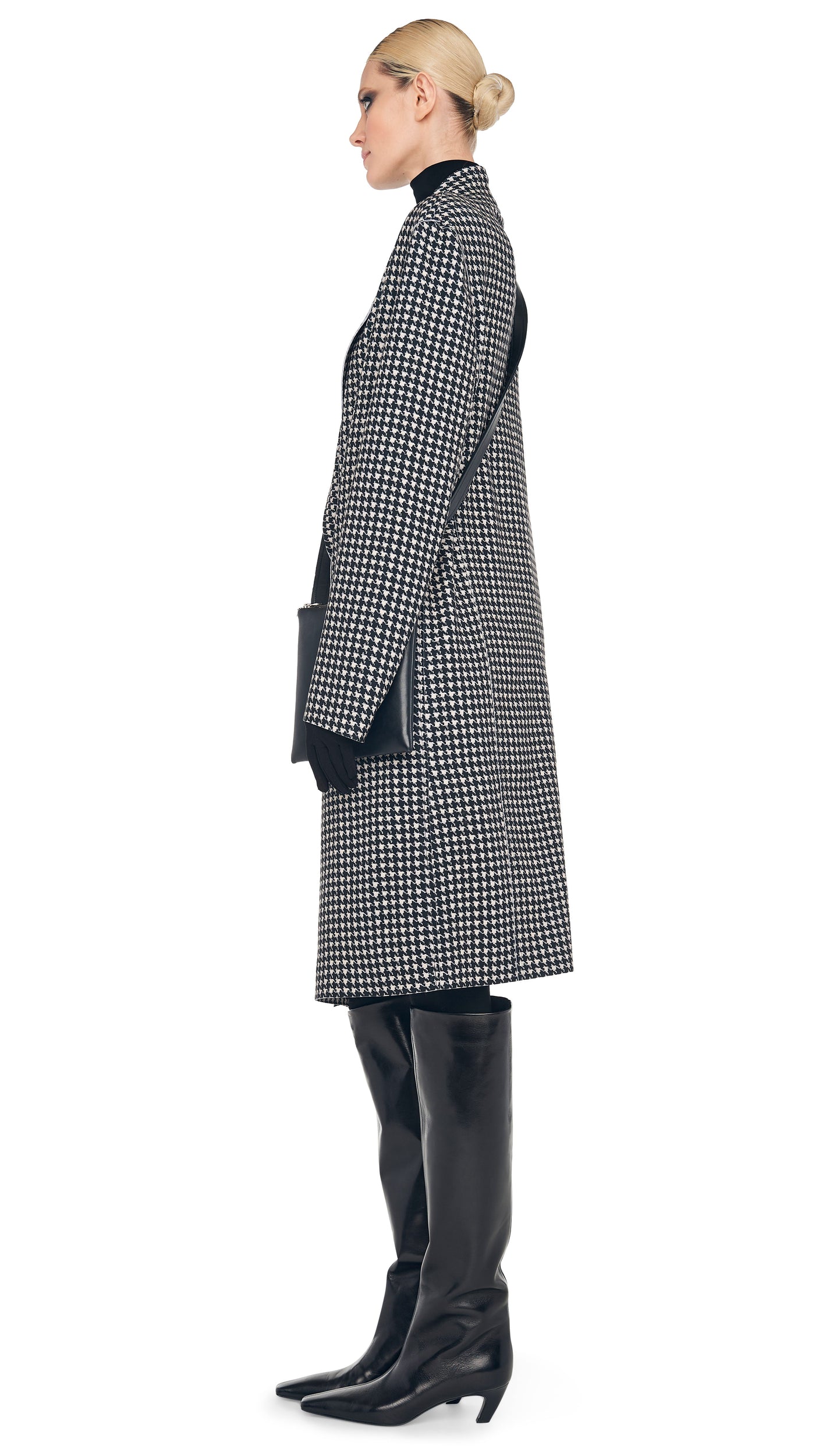 OVERSIZED DOUBLE BREASTED JACKET – Large Houndstooth – Norma Kamali