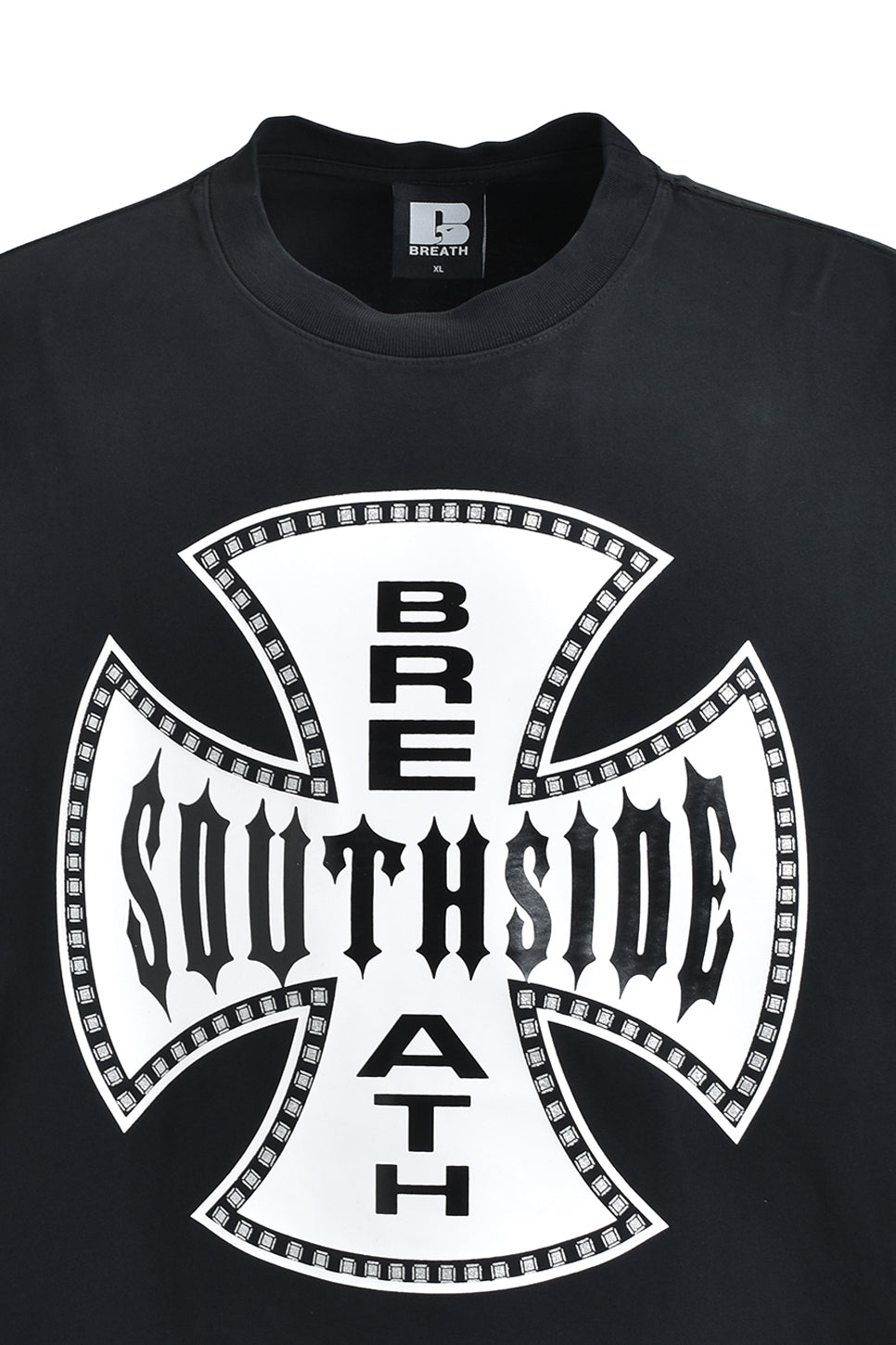 BREATH ブレス SS25 SOUTHSIDE CROSS LOGO TEE / BLK WHT - NUBIAN