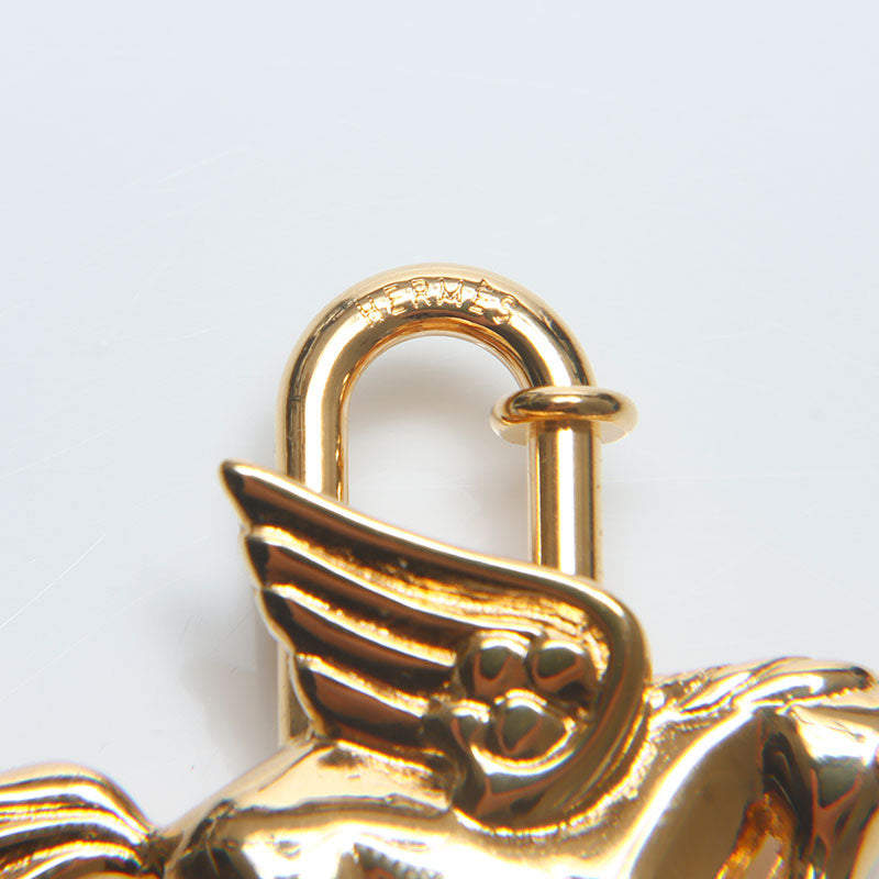 エルメス HERMES カデナ ユニコーン ペガサス キーホルダー ゴールド