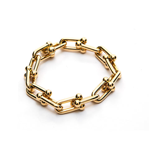 Tiffany TIFFANY&Co. Large AU750 Link Bracelet Gold P12892 – NUIR