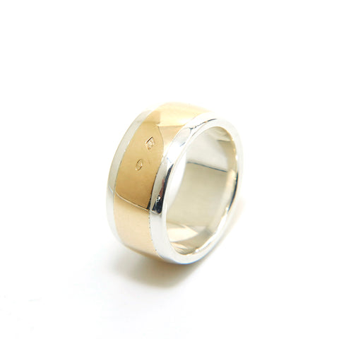 エルメス HERMES Hロゴリング シルバー YG Au750 Ag925 7.97g 47サイズ