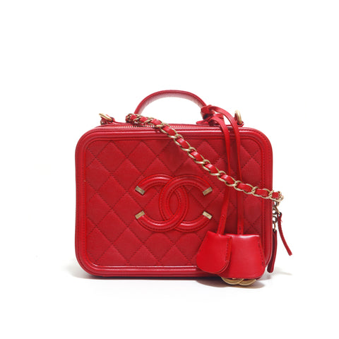 シャネル CHANEL キャビアスキン CCフィリグリー バニティ ハンド