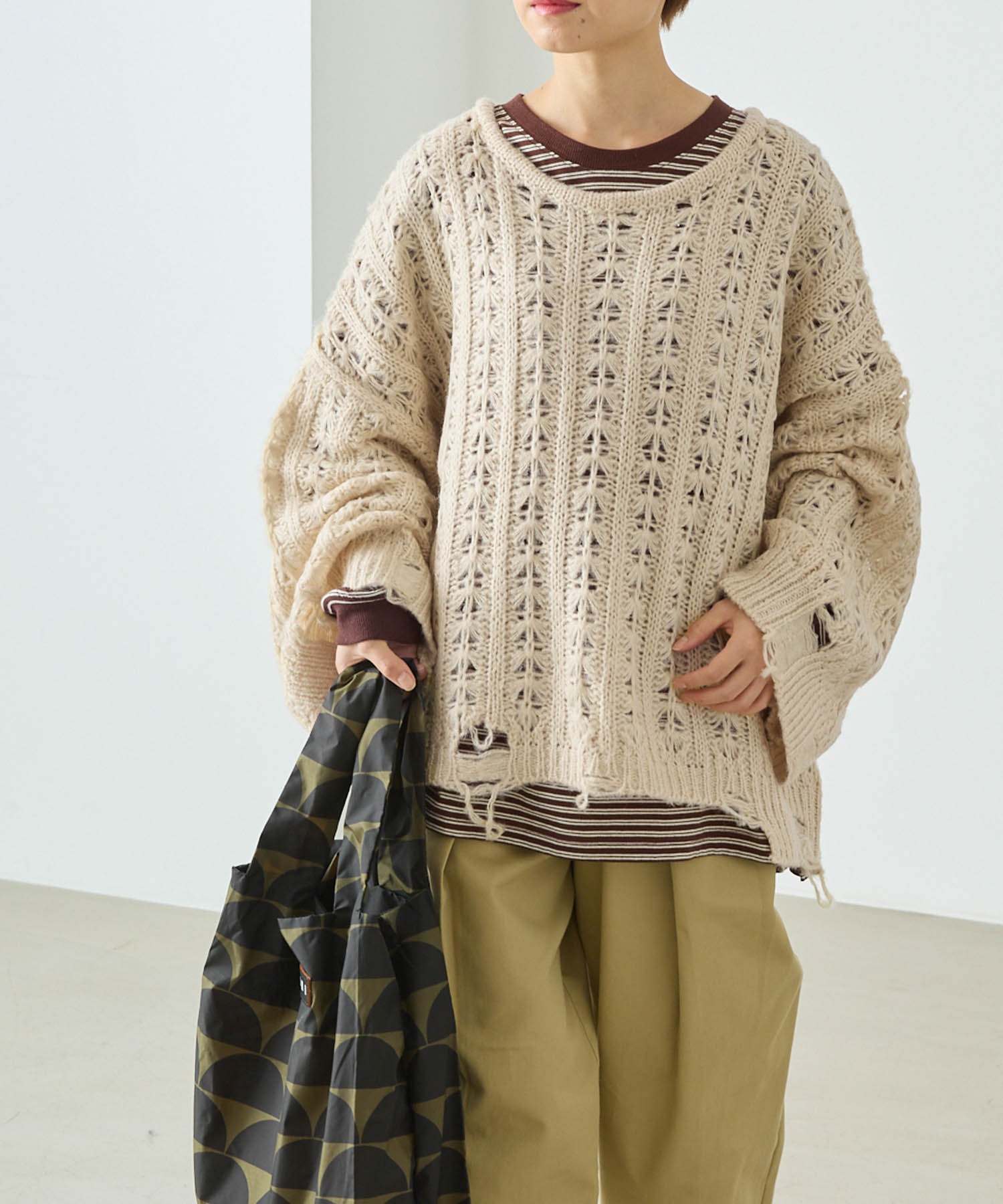 forksy.】透かし編みプルオーバーニット forksy.│MONO-MART