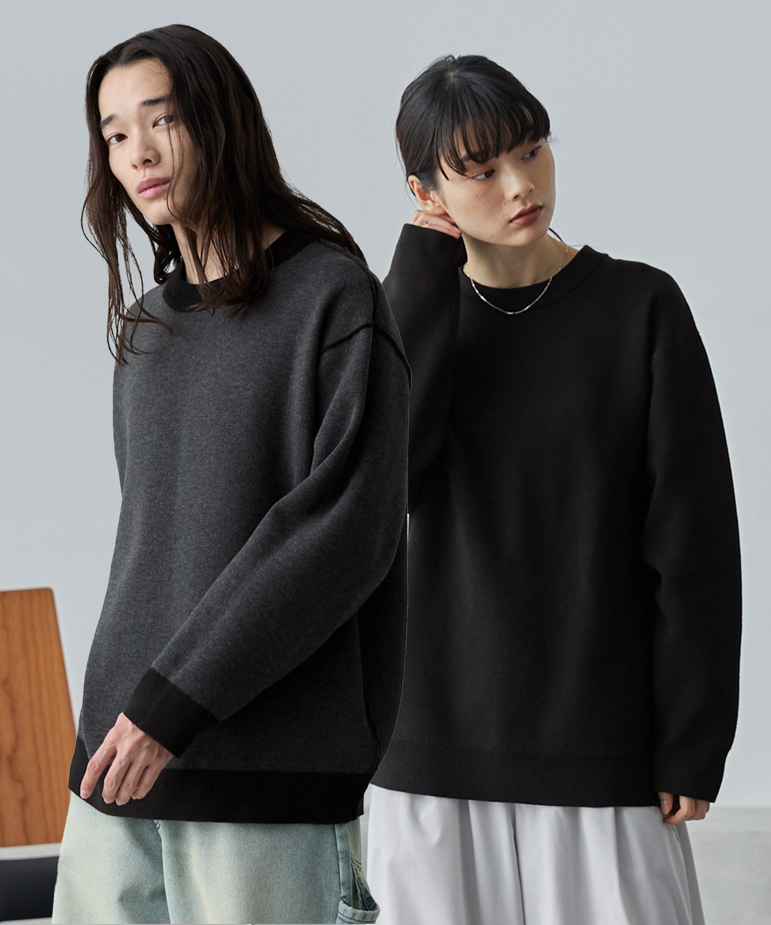 リバーシブルダブルフェイスリンキングニット MONO-MART│MONO-MART