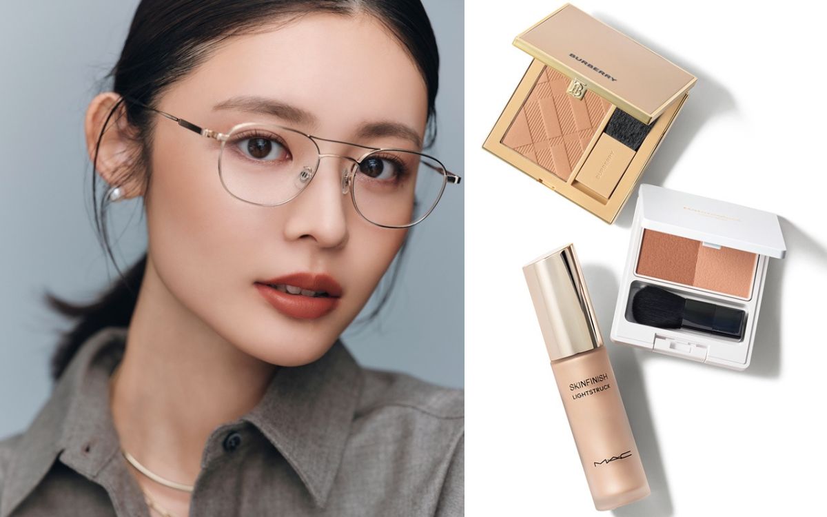 シェーディング風のチークでシャープで知的な印象に！ 美人度高まる