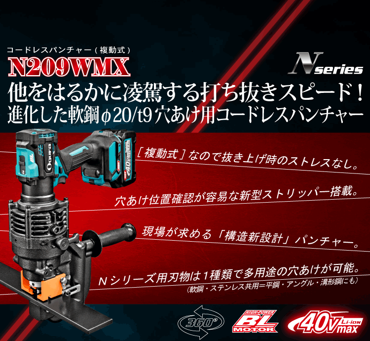 複動式コードレスパンチャー | N209WMX