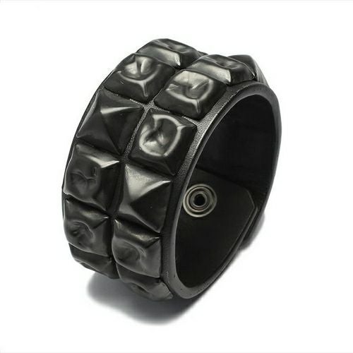 J-NS141)レザーブレスレットダブルスタッズ｜アクセサリー通販のジャム