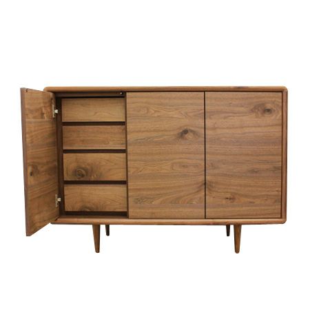 幅120 奥行45 高さ85】ミューク120サイドボードウォールナット材