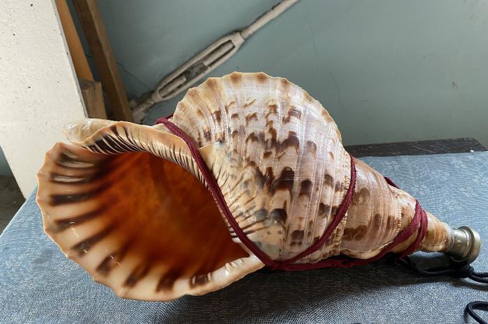 法螺貝 約40㎝ 木製歌口,新品 MH-469 法螺貝 約40㎝ 木製歌