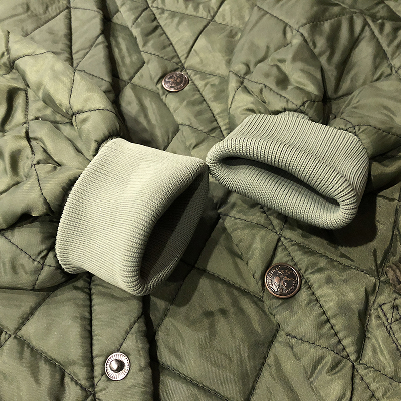 Hunting World Quilted Nylon Shell Outdoors Jacket OD S Made in