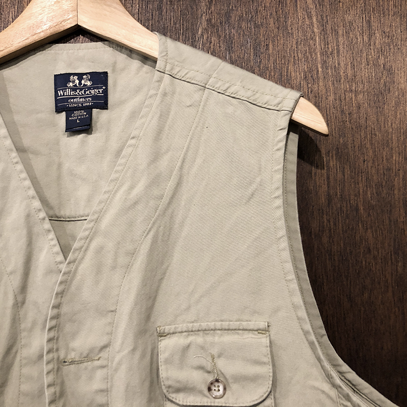 Willis & Geiger 340 Cotton Bush Poplin Safari Hunting Vest L Mint