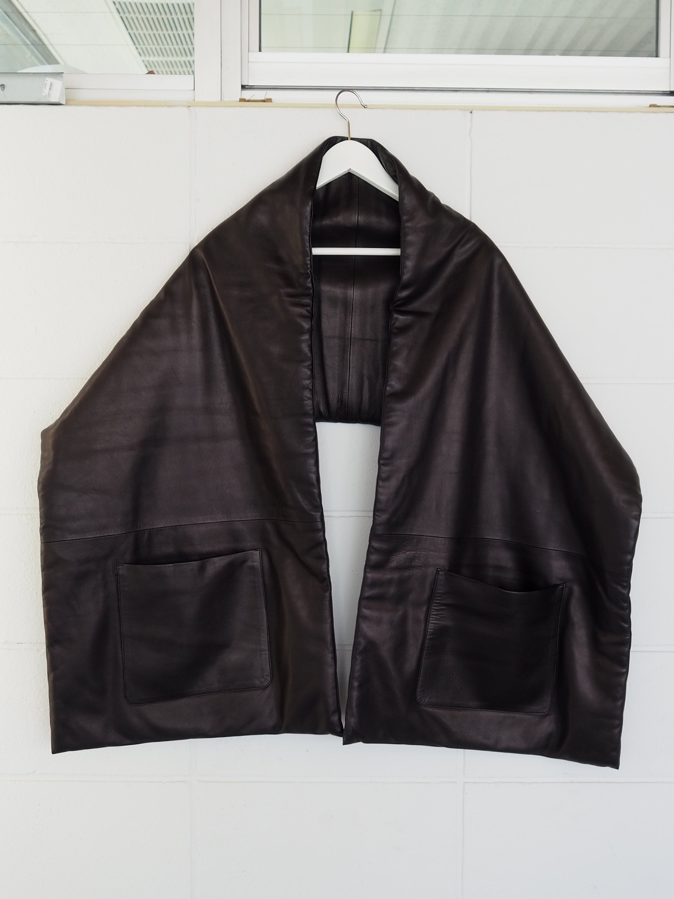 HERMES エルメス ポケット ストール レザー ブラック マルジェラ期