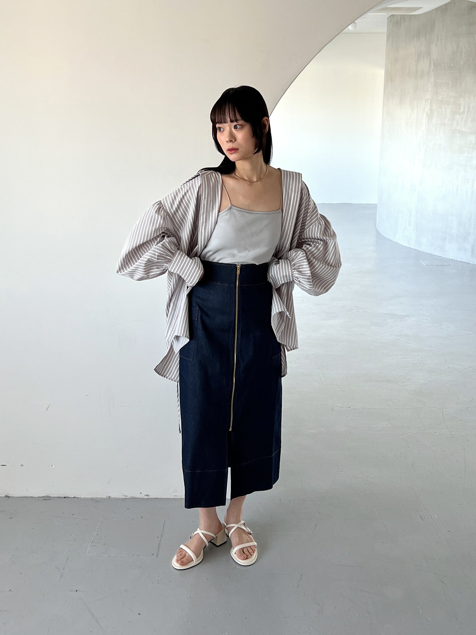 ジップデニムスカート